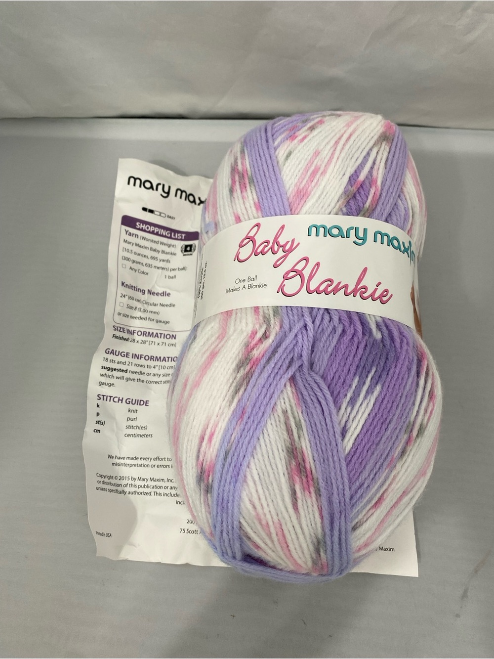 Mary Maxim Baby Blankie Pastel Yarn - Sweet Pea